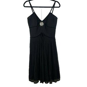 JS COLLECTION Women's Sleeveless Dress 6 Black Knee Length Cocktail Fit + Flare